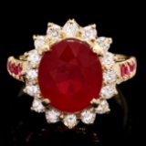 14k White Gold 6.75ct Ruby 0.80ct Diamond Ring