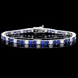 18k Gold 6ct Sapphire 2.70ct Diamond Bracelet