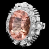 14k Gold 8.50ct Morganite 1.40ct Diamond Ring