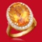 14K Gold 10.11ct Citrine 0.95ct Diamond Ring