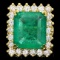 18k Gold 9.00ct Emerald 2.40ct Diamond Ring