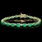 14k Gold 11ct Emerald .60ct Diamond Bracelet