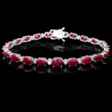 14k Gold 16.00ct Ruby 0.70ct Diamond Bracelet