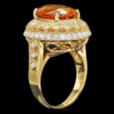 14k Gold 6.00ct Citrine 1.35ct Diamond Ring