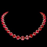 14k Gold 137ct Ruby 4.15ct Diamond Necklace