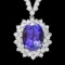 18k Gold 10ct Tanzanite 7.6ct Diamond Necklace