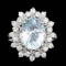 14k Gold 3.00ct Aquamarine 0.75ct Diamond Ring