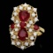 14k Yellow Gold 4.2ct Ruby 1.00ct Diamond Ring