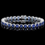 14k Gold 19.00ct Sapphire 2.00ct Diamond Bracelet