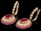 14k Gold 6.7ct Ruby 1.20ct Diamond Earrings