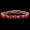 14k Gold 36.23ct Ruby 1.50ct Diamond Bracelet