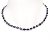 14K Gold 43.10ct Sapphire 1.51ct Diamond Necklace