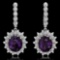 14K Gold 9.25ct Amethyst 1.44ct Diamond Earrings