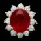 14k Yellow Gold 11.00ct Ruby 2.05ct Diamond Ring