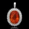 14K Gold 28.63 Citrine 2.20ct Diamond Pendant