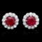 14k Gold 3.80ct Ruby 1.20ct Diamond Earrings