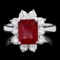 14k White Gold 3.00ct Ruby 1.25ct Diamond Ring