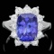 14k Gold 4.00ct Tanzanite 1.20ct Diamond Ring