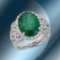 14K Gold 5.91cts Emerald & 1.74cts Diamond Ring