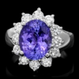 14k Gold 3.50ct Tanzanite 1.30ct Diamond Ring