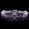 14k Gold 31ct Amethyst 1.40ct Diamond Bracelet