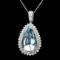 14k Gold 25ct Aquamarine 3.50ct Diamond Pendant