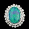 14k White Gold 6.50ct Opal 1.15ct Diamond Ring