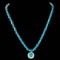 14k Gold 35.5ct Turquoise 3.50ct Diamond Necklace