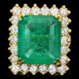 18k Gold 9.00ct Emerald 2.40ct Diamond Ring