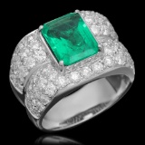 14K Gold 3.45 Emerald 3.68 Diamond Ring