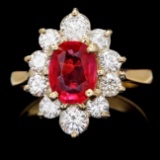 14k Yellow Gold 1.50ct Ruby 1.10ct Diamond Ring