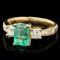 14k Gold 1.60ct Emerald 0.70ct Diamond Ring