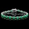 18k Gold 11ct Emerald 0.60ct Diamond Bracelet