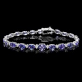 14k 11.00ct Tanzanite 0.75ct Diamond Bracelet