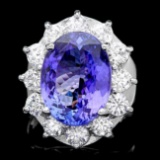 14k Gold 10.00ct Tanzanite 2.50ct Diamond Ring