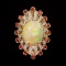 14K Gold 13.28ct Opal, 1.28ct Orange Sapphire 1.10ct Diamond Ring