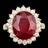 14k Yellow Gold 10.00ct Ruby 1.30ct Diamond Ring