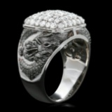 14k White Gold 2.00ct Diamond Mens Ring