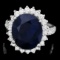 14k Gold 10.00ct Sapphire 1.30ct Diamond Ring