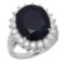 14K Gold 11.15ct Sapphire 1.74ct Diamond Ring