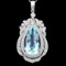 14k Gold 18ct Aquamarine 1.8ct Diamond Pendant