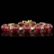 14k Gold 64.00ct Ruby 0.95ct Diamond Bracelet