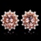 14k Rose 5ct Morganite 1.25ct Diamond Earrings