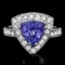 14k Gold 2.70ct Tanzanite 1.10ct Diamond Ring