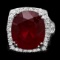 14k White Gold 19.50ct Ruby 0.70ct Diamond Ring