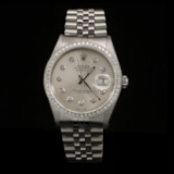 Rolex DateJust SS 36mm Custom Diamond Bezel Men's Wristwatch