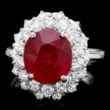 14k White Gold 6.50ct Ruby 1.50ct Diamond Ring