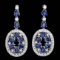 14k Gold 11.50ct Sapphire 3ct Diamond Earrings