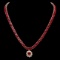 14k Gold 54.9ct Ruby 1.40ct Diamond Necklace