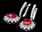 14k White Gold 7.6ct Ruby 1.70ct Diamond Earrings